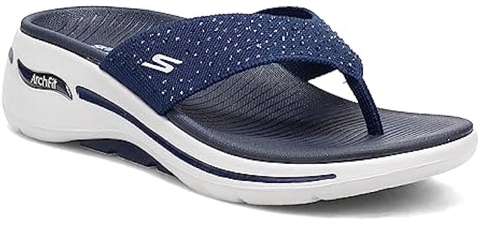 Skechers Women's Go Walk Arch Fit - Wide Width Fit Flip Flops