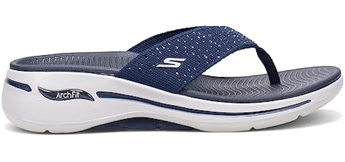 Skechers Women's Go Walk Arch Fit - Wide Width Fit Flip Flops