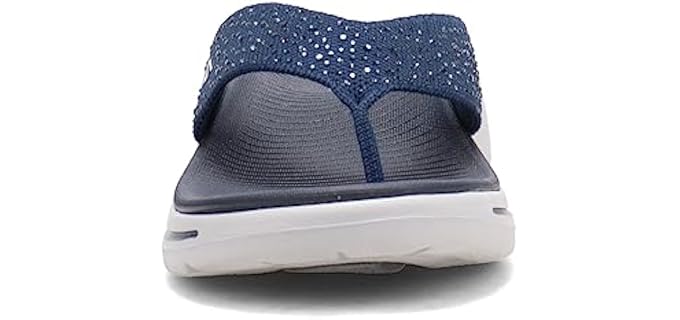 Skechers Women's Go Walk Arch Fit - Wide Width Fit Flip Flops