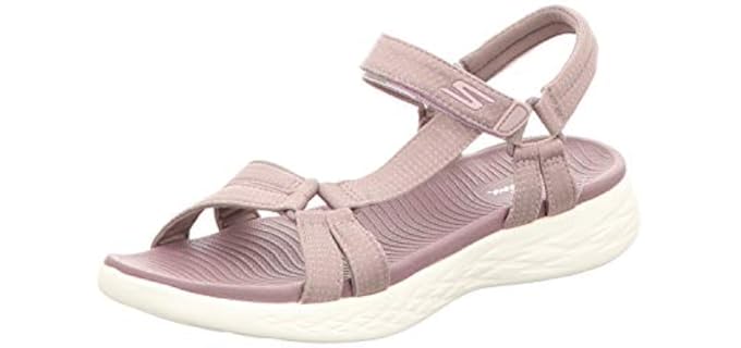 Skechers Women's On the Go 600 - Sporty Wide Width Wedge Sandal