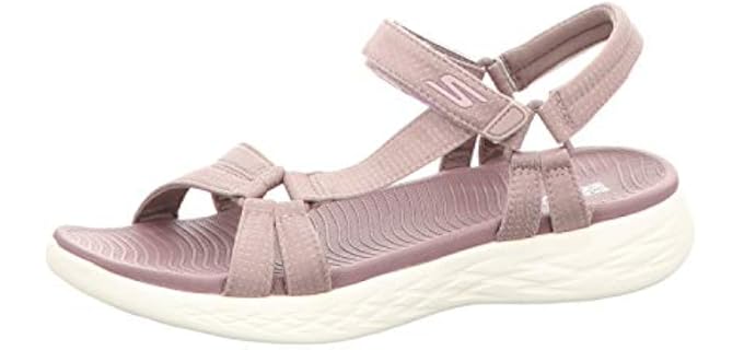Skechers Women's On the Go 600 - Sporty Wide Width Wedge Sandal