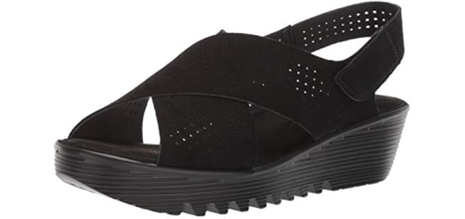 Skechers Women's Petite Parallel - Wide Width Slingback Wedge Sandal