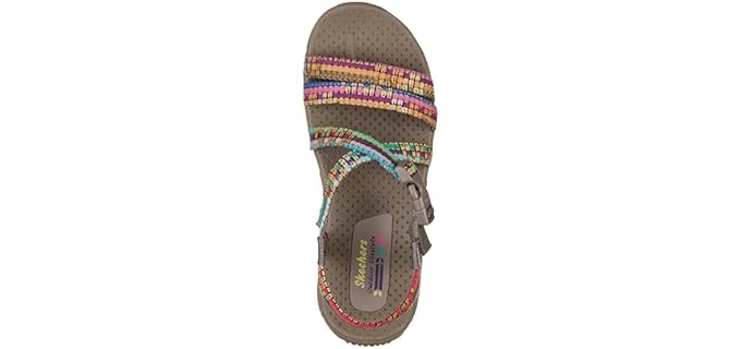 Skechers Women's Reggae Sew - Memory Foam Sandals