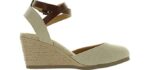 Soda Women's Espadrille - Closed-Toe Wedge Ankle Strap