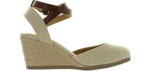 Soda Women's Espadrille - Closed-Toe Wedge Ankle Strap