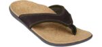 Spenco Men's Yumi Breeze - Flip Flop Sandal for Extensor Tendonitis