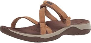 Teva Women's Elzada Lea - Leather Casual Flat Feet Sandals