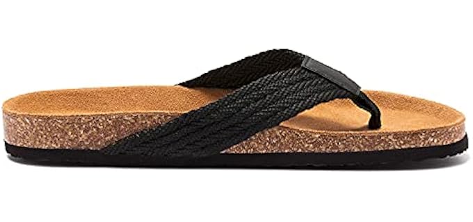 Tiestra Men's Suede - Vegan Cork Flip Flops