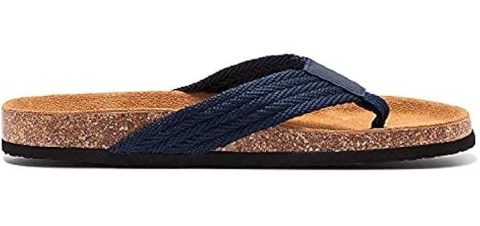 Tiestra Women's Suede - Vegan Cork Flip Flops