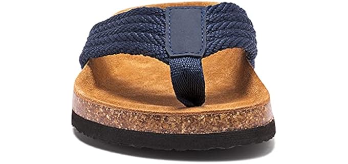 Tiestra Women's Suede - Vegan Cork Flip Flops