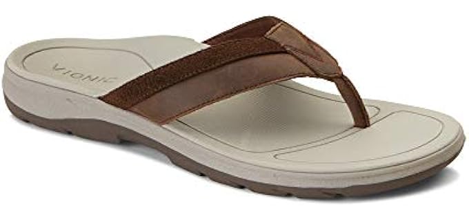 Vionic Men's Canoe Dennis - Comfortable Flip Flops