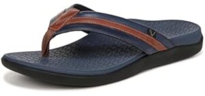 Vionic Men's Tide II - Walking Slide Sandals for Flat Feet