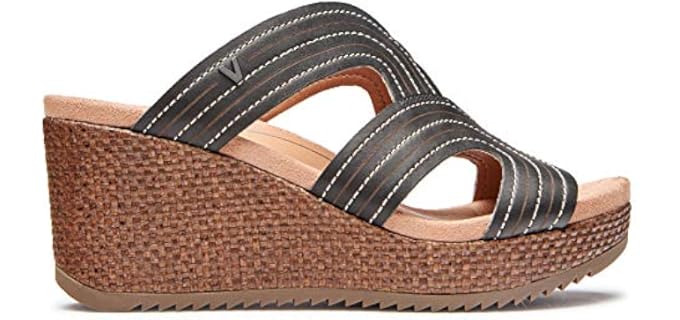 Vionic Women's Malorie - Wedge Sandal for Bunions