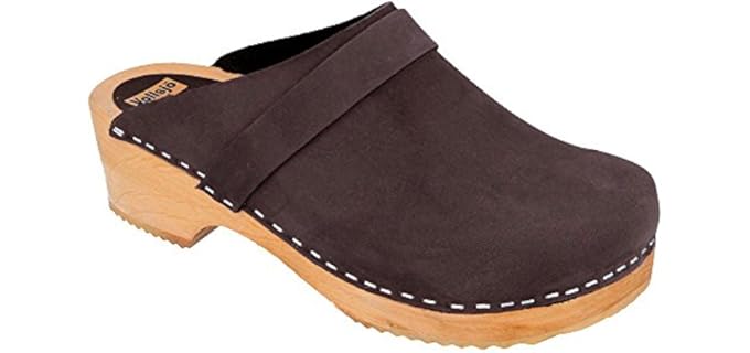 Vollsjo Women's Leather - Earthy Color Swedish Clogs