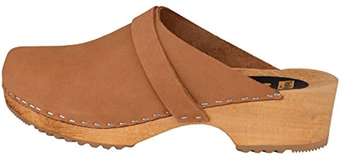 Vollsjo Women's Leather - Earthy Color Swedish Clogs