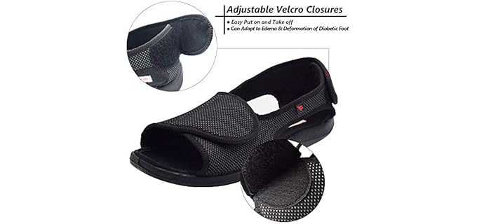 W&Lesvago Men's MS6010M - Wide Width Orthopedic Sandals for Big Feet