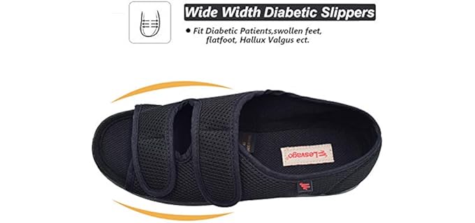 W&Lesvago Women's MS6010W - Wide Width Orthopedic Sandals for Big Feet