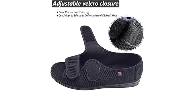 W&Lesvago Women's MS6010W - Wide Width Orthopedic Sandals for Big Feet