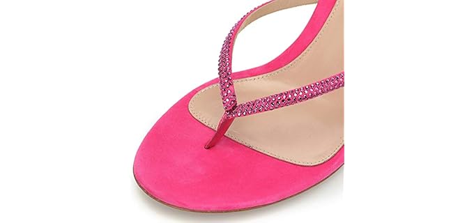 XYD Women's Fashion - Mid High Heel Flip Flops