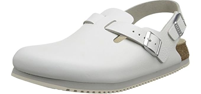 Birkenstock Womens's Tokio - Closed Toe Leather Sandals for Plantar Fasciitis