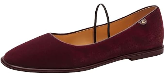 COACH Women's Emilia Mary Jane Ballet Flat - Sleek Elastic Band