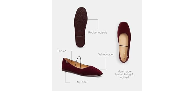 COACH Women's Emilia Mary Jane Ballet Flat - Sleek Elastic Band