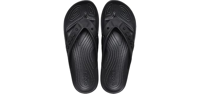 Crocs Unisex Via - Comfortable Flip Flops for Wide Feet