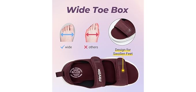 FitVille Women's Adjustable Dual Straps - Diabetic & Edema Walking Sandals