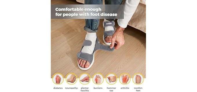 FitVille Men's Adjustable Dual Straps - Diabetic & Edema Walking Sandals