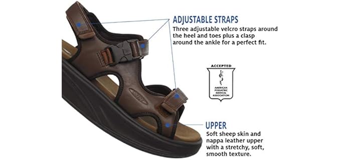 MBT Women's Kisumu 3S - Senior-Friendly Rocker Bottom Dress Shoe Sandal