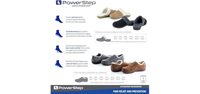 PowerStep Men's ArchWear - Seniors' Orthotic Slippers for Hallux Rigidus