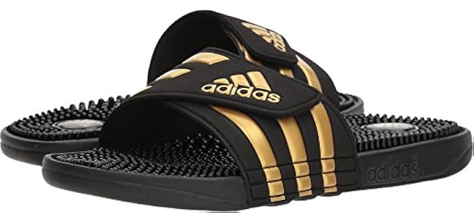 Adidas Men's Addisage - Wide Width Massaging Slides for Edema