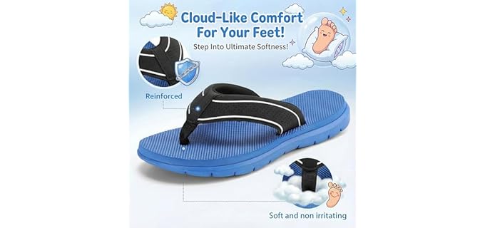 STQ Unisex Lightweight - Flip Flops for Kids