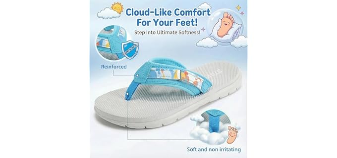 STQ Unisex Lightweight - Flip Flops for Kids